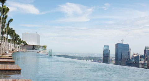 สิงคโปร์ สระว่ายน้ำที่สูงที่สุดในโลก