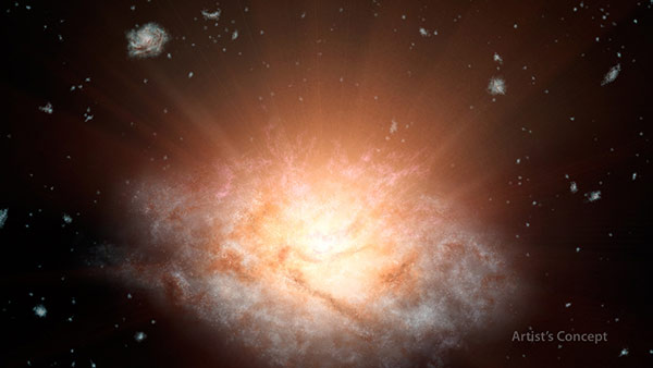 NASA พบกาแล็กซี่สว่างสุดในจักรวาล เจิดจ้ากว่าดวงอาทิตย์ 300 ล้านล้านดวง