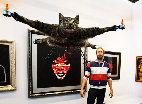 ศิลปินดัตช์เอาซากแมวมาทำเครื่องบินบังคับ
