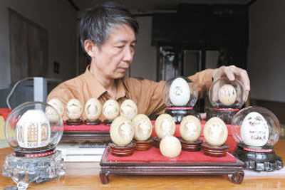 ทึ่ง! ศิลปินจีนแกะสลักเปลือกไข่ฝีมือประณีตขั้นเทพ
