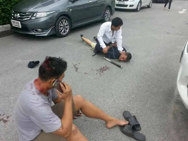 รปภ. ถูกกลุ่มชายฉกรรจ์รุมทำร้าย