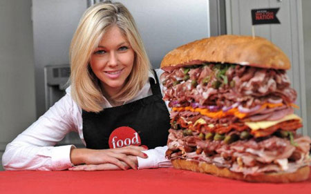 แซนด์วิชเนื้้อบิ๊กไซส์ ใหญ่ที่สุดในโลก
