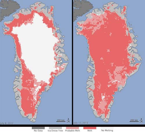 ตะลึง! นาซา เผยแผ่นน้ำแข็งกรีนแลนด์ละลายกว่า 97%  
