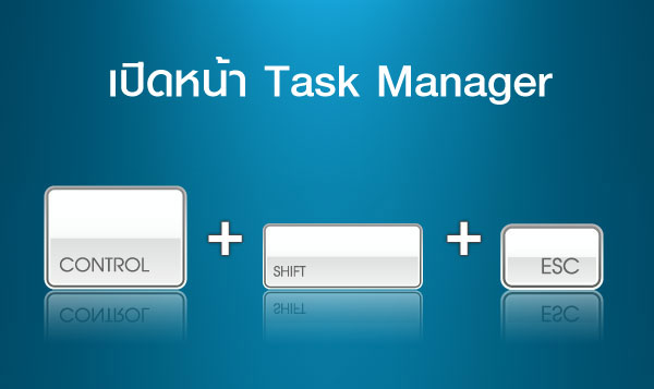 เปิดหน้า Task Manager  >>  Ctrl + Shift + Esc