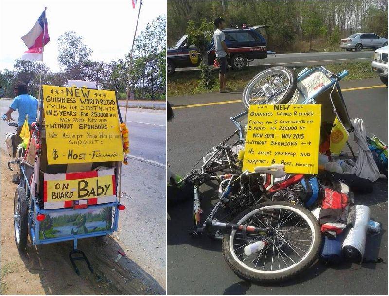 นักปั่นจักรยานถูกรถชนที่ไทย