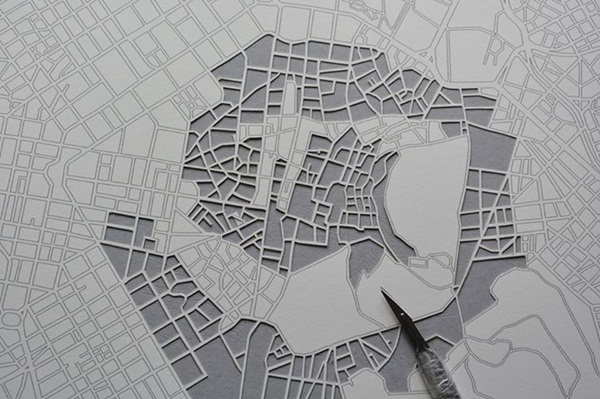 Paper cut แผนที่เมืองต่าง ๆ ทั่วโลก ละเอียดยิบถอด Google Maps