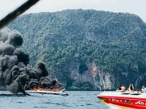 เรือสปีดโบ๊ท ระเบิดกลางเกาะพีพี 