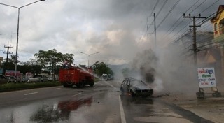 รถติดแก๊สระเบิด